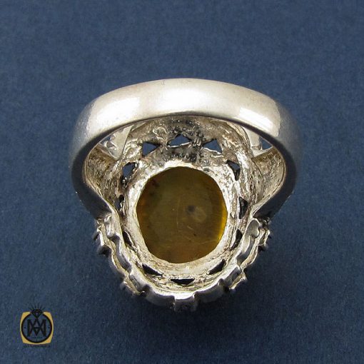 3 انگشتر کهربا لهستان طرح مهرآنا زنانه - کد 2157 - تصویر 3