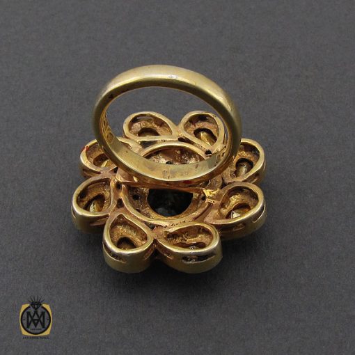 3 انگشتر الماس اصل و زمرد مرغوب طرح آدرینا زنانه - کد 2169 - تصویر 3