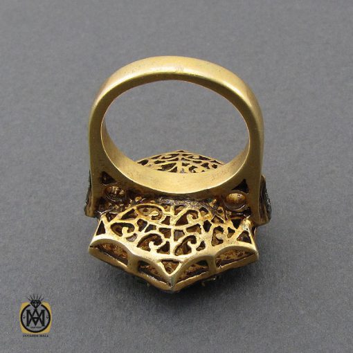 انگشتر الماس اصل و زمرد مرغوب طرح آرنیکا زنانه - کد 2170 - تصویر 3