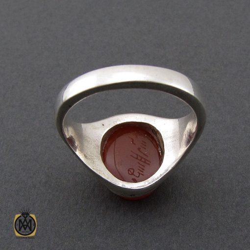 انگشتر عقیق یمن با حکاکی شرف الشمس مردانه - کد 10422 - تصویر 3