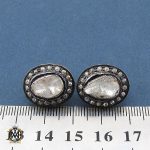 3 گوشواره الماس طرح ملکه زنانه - کد 5039 - تصویر 3