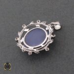 مدال عقیق یمن کبود طرح تبسم زنانه - کد 3201 - تصویر 3