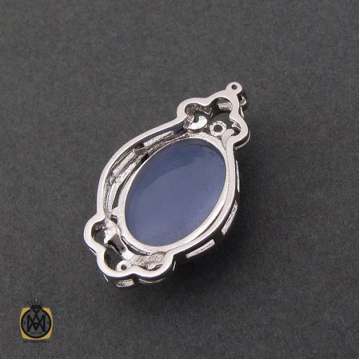 3 مدال عقیق یمن کبود طرح جانان زنانه - کد 3203 - تصویر 3