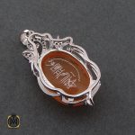 مدال عقیق یمن با حکاکی شرف الشمس زنانه - کد 3208 - تصویر 3