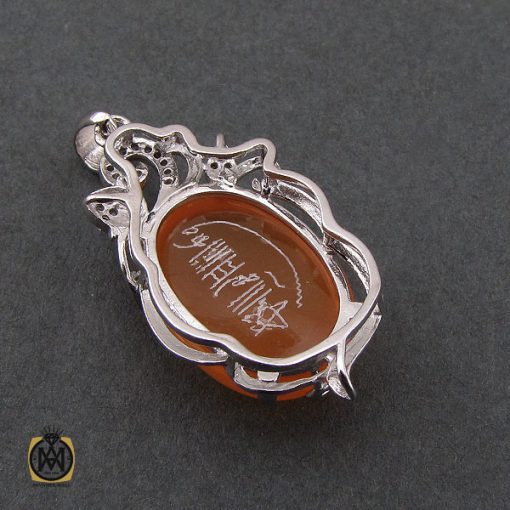 مدال عقیق یمن با حکاکی شرف الشمس زنانه - کد 3208 - تصویر 3