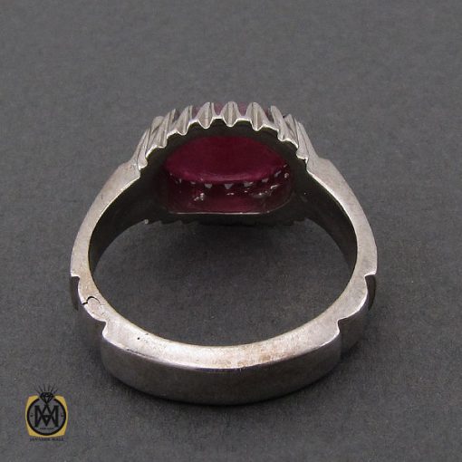 انگشتر یاقوت سرخ مردانه طرح صفوی - کد 10254 - تصویر 3