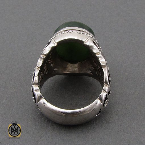 انگشتر یشم درشت مردانه دست ساز - کد 10257 - تصویر 3