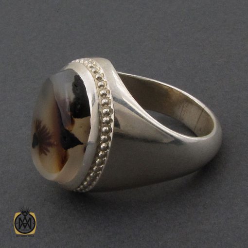 3 انگشتر عقیق شجر درشت مردانه دست ساز - کد 10272 - تصویر 3