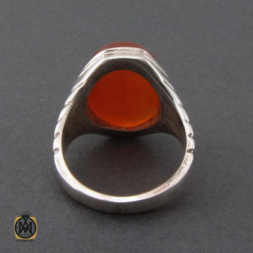 انگشتر عقیق یمن با حکاکی ماشاالله لا قوه الا بالله ان ترن انا اقل منک مالا و ولدا – کد 10273 - تصویر 2