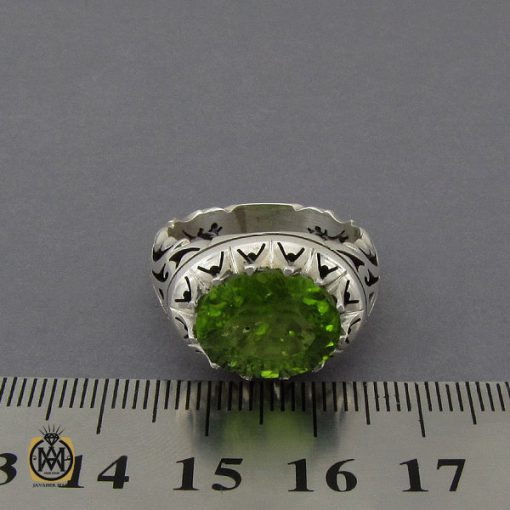 انگشتر زبرجد طرح صفوی مردانه دست ساز - کد 10286 - تصویر 4