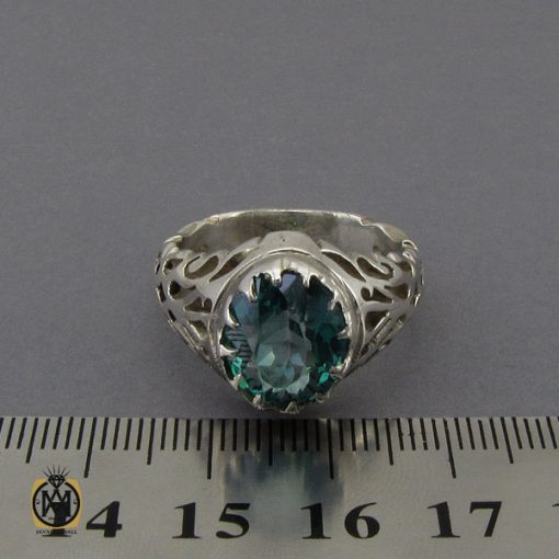 انگشتر توپاز سبز مردانه دست ساز - کد 10299 - تصویر 4