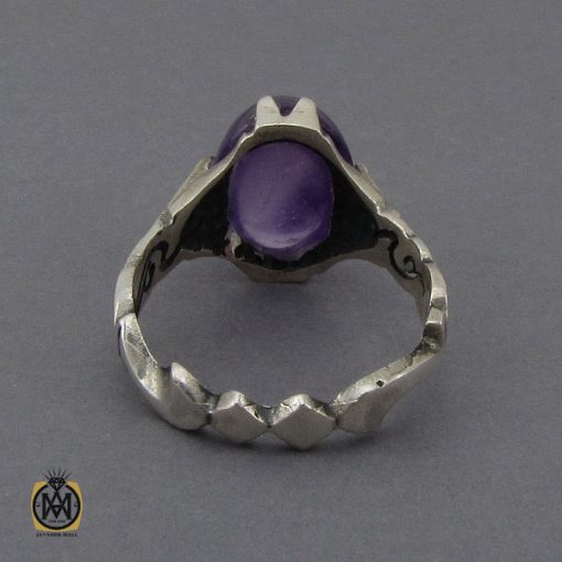 انگشتر آمتیست خوش رنگ مردانه - کد 10302 - تصویر 4