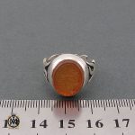 انگشتر عقیق یمن با حکاکی یا صادق آل محمد مردانه - کد 10215 - تصویر 4