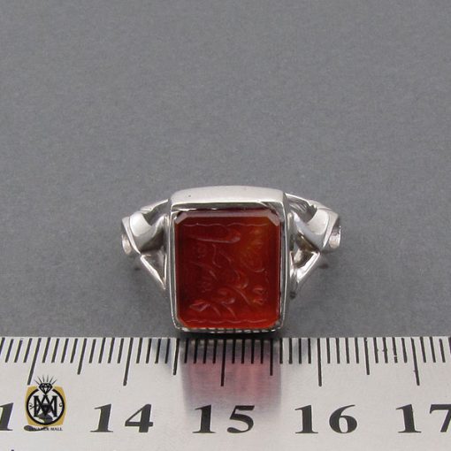 انگشتر عقیق یمن با حکاکی یا حیدر مدد مردانه دست ساز - کد 10316 - تصویر 4