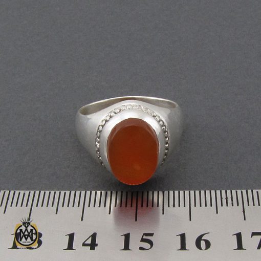 انگشتر عقیق یمن با حکاکی شرف الشمس مردانه - کد 10321 - تصویر 4