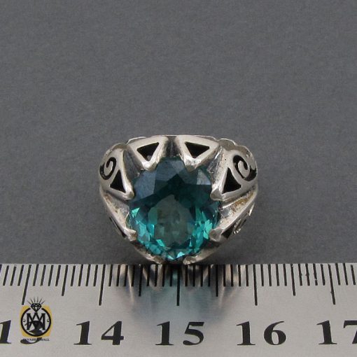 انگشتر توپاز سبز مردانه - کد 10328 - تصویر 4