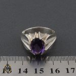 انگشتر آمتیست خوش رنگ مردانه دست ساز - کد 10331 - تصویر 4