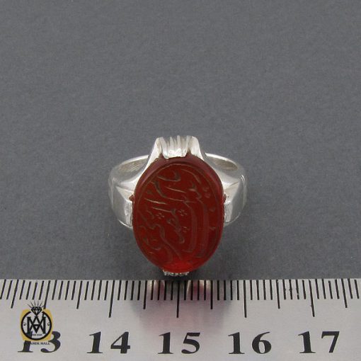 انگشتر عقیق با حکاکی یا زینب کبری ام المصائب مردانه - کد 10339 - تصویر 4