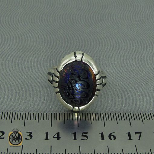 انگشتر حدید با حکاکی ان الحسین مصباح الهدی و سفینه النجاه مردانه - کد 10362 - تصویر 4