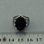 انگشتر عقیق مشکی مردانه - کد 10376 - تصویر 4