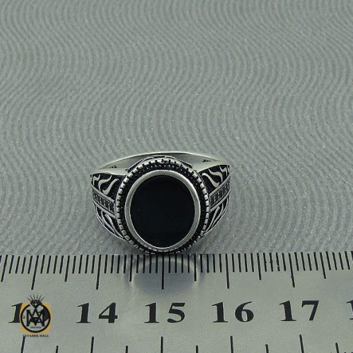 انگشتر عقیق سبز مردانه - کد 10378 - تصویر 4