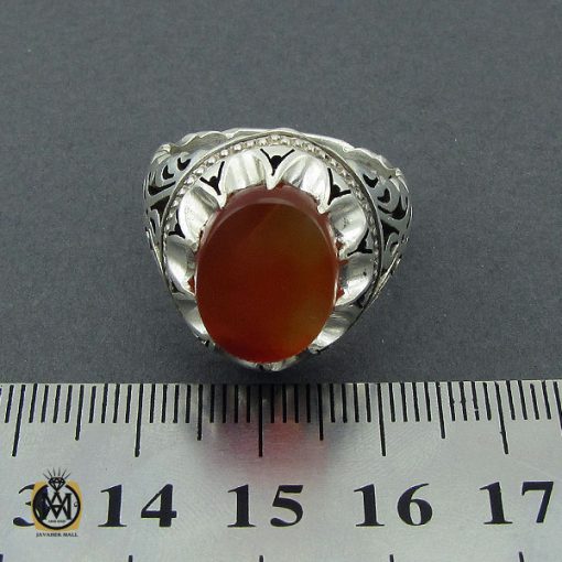 انگشتر عقیق یمن مردانه هنر دست استاد صانعی - کد 10395 - تصویر 4