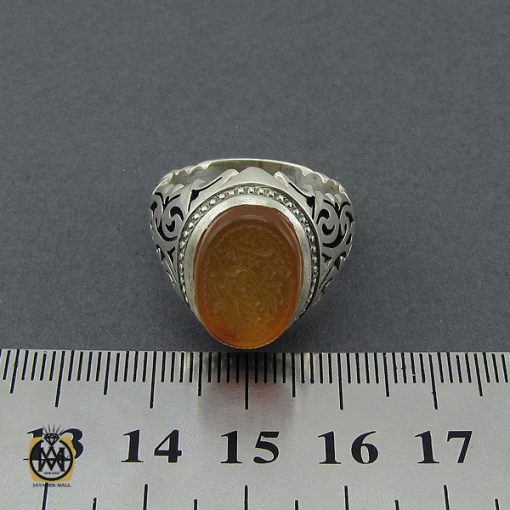 انگشتر عقیق یمن با حکاکی یا کریم مردانه - کد 10384 - تصویر 4