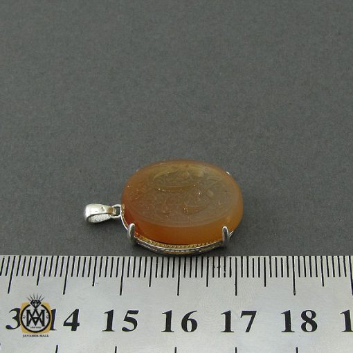 4 مدال عقیق یمن شرف الشمس با حکاکی یا حی یا قیوم - کد 3235 - تصویر 4