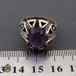 4 انگشتر آمتیست خوش رنگ مردانه - کد 10401 - تصویر 4