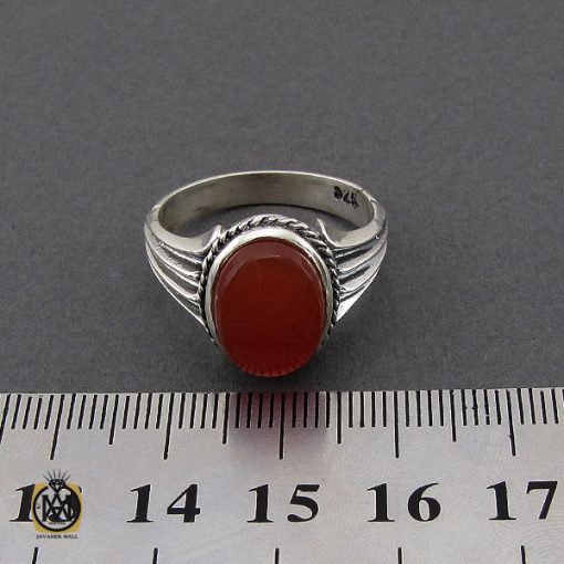 انگشتر عقیق یمن با حکاکی شرف الشمس مردانه - کد 10420 - تصویر 4