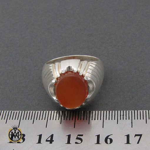 انگشتر عقیق یمن با حکاکی شرف الشمس مردانه - کد 10423 - تصویر 4