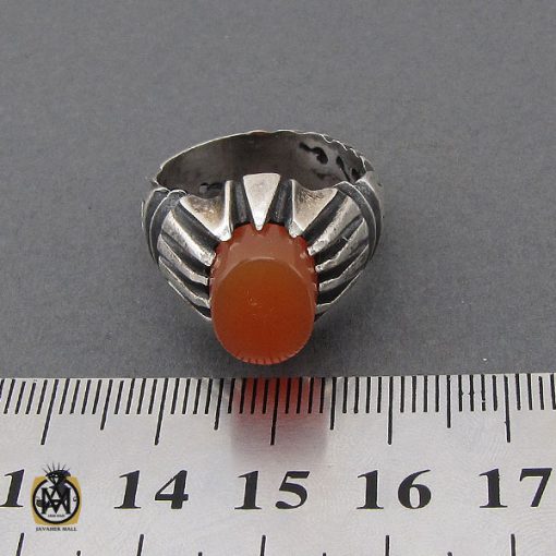 انگشتر عقیق یمن با حکاکی شرف الشمس مردانه - کد 10425 - تصویر 4