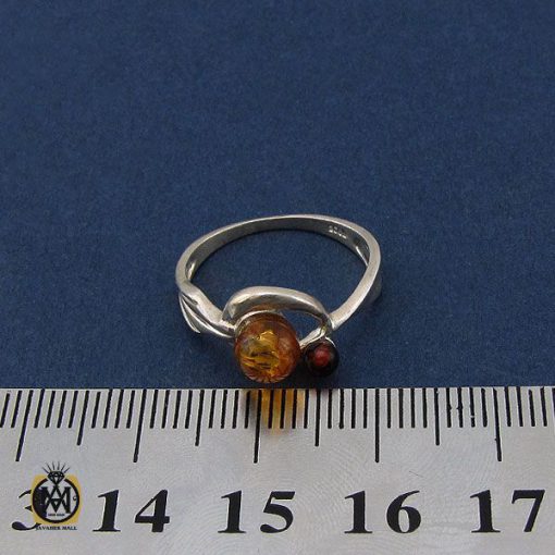 انگشتر کهربا لهستان طرح مهرنیا زنانه - کد 2156 - تصویر 4