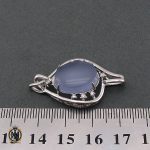 4 مدال عقیق یمن کبود طرح پیچک زنانه - کد 3200 - تصویر 4