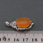 مدال عقیق یمن با حکاکی شرف الشمس زنانه - کد 3208 - تصویر 4