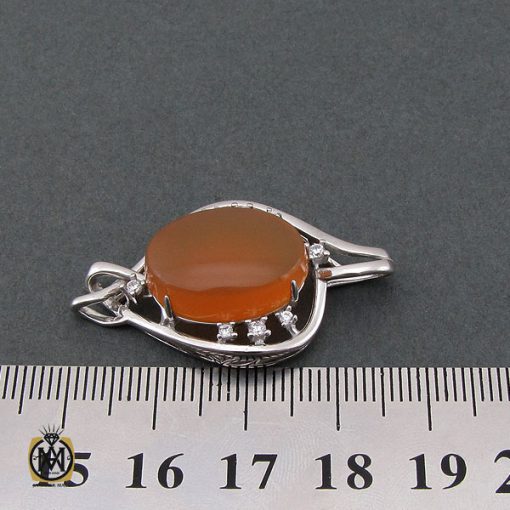 مدال عقیق یمن با حکاکی شرف الشمس زنانه - کد 3209 - تصویر 4