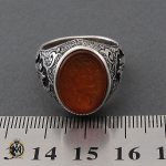 4 انگشتر عقیق یمن با حکاکی نور عینی یا حسین قلم زنی مردانه - کد 10235 - تصویر 4