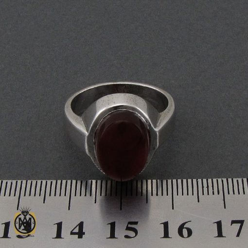 انگشتر عقیق یمن خوش رنگ مردانه دست ساز - کد 10239 - تصویر 4