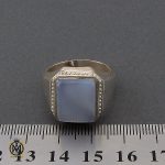 4 انگشتر عقیق کبود یمن مردانه دست ساز - کد 10241 - تصویر 4