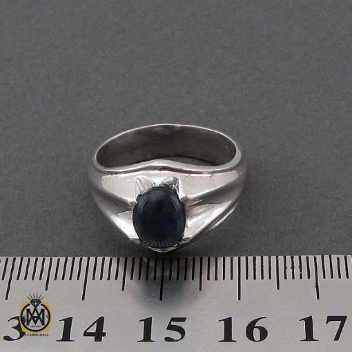 انگشتر یاقوت کبود استار مردانه - کد 10246 - تصویر 4