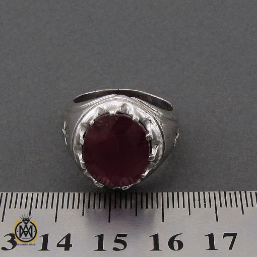 انگشتر یاقوت سرخ مردانه دست ساز - کد 10253 - تصویر 4