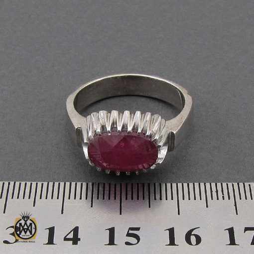 انگشتر یاقوت سرخ مردانه طرح صفوی - کد 10254 - تصویر 4