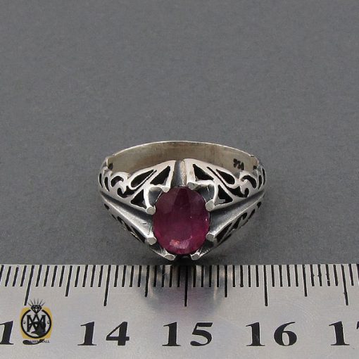 انگشتر یاقوت سرخ مردانه - کد 10256 - تصویر 4