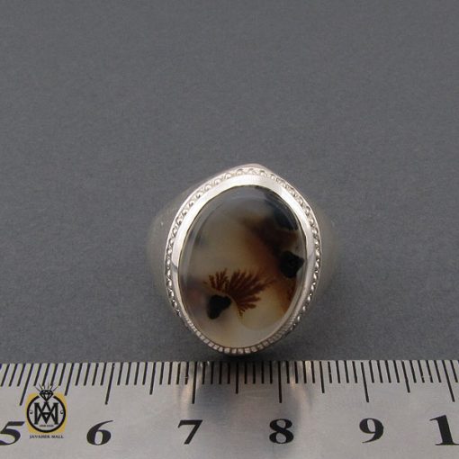 4 انگشتر عقیق شجر درشت مردانه دست ساز - کد 10272 - تصویر 4