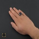5 انگشتر آمتیست مردانه مرغوب و خوش رنگ - کد 10209 - تصویر 5