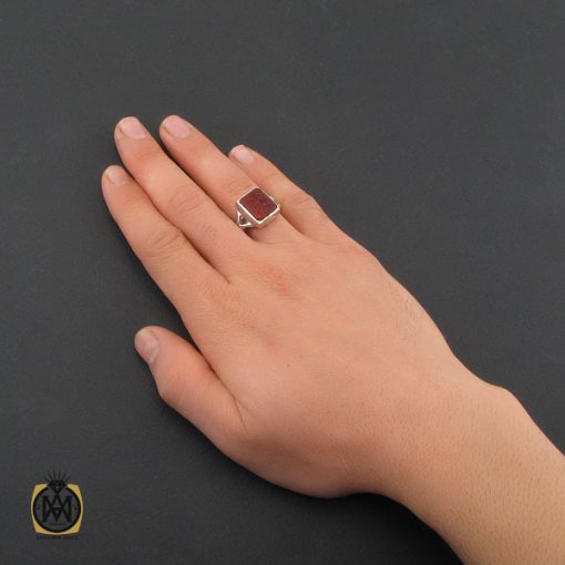 انگشتر عقیق یمن با حکاکی یا حیدر مدد مردانه دست ساز - کد 10316 - تصویر 5