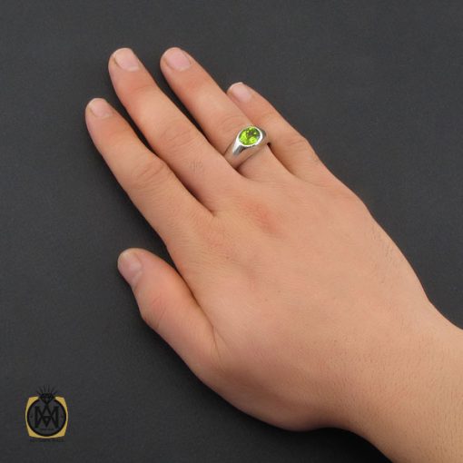 انگشتر زبرجد مرغوب مردانه دست ساز - کد 10329 - تصویر 5