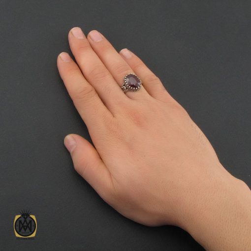 5 انگشتر یاقوت سرخ خوش رنگ مردانه  - کد 10332 - تصویر 5