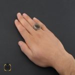 انگشتر عقیق شجر خوش نقش مردانه - کد 10214 - تصویر 5