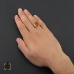 انگشتر عقیق یمن با حکاکی یا صادق آل محمد مردانه - کد 10215 - تصویر 5